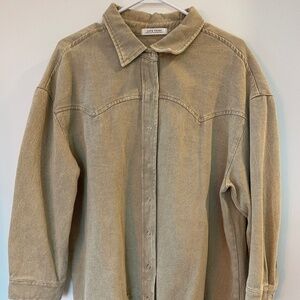 12th Tribe Nashville Nights Tan Oversized Shirt